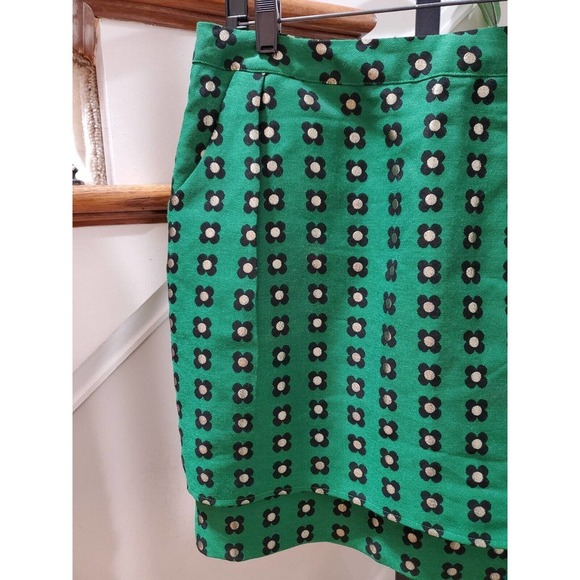Anthropologie HD In Paris Green Mid Rise Skinny Pencil Mini Skirt Size 8 - Picture 2 of 16
